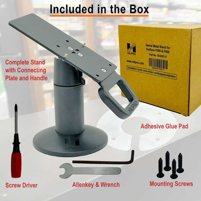 POS stand for card readers, ergonomic credit card machine stand, secure card reader mount, compact credit card terminal holder, Hilipro card machine solutions, tilting credit card terminal holder, PCI DSS-compliant card reader stand