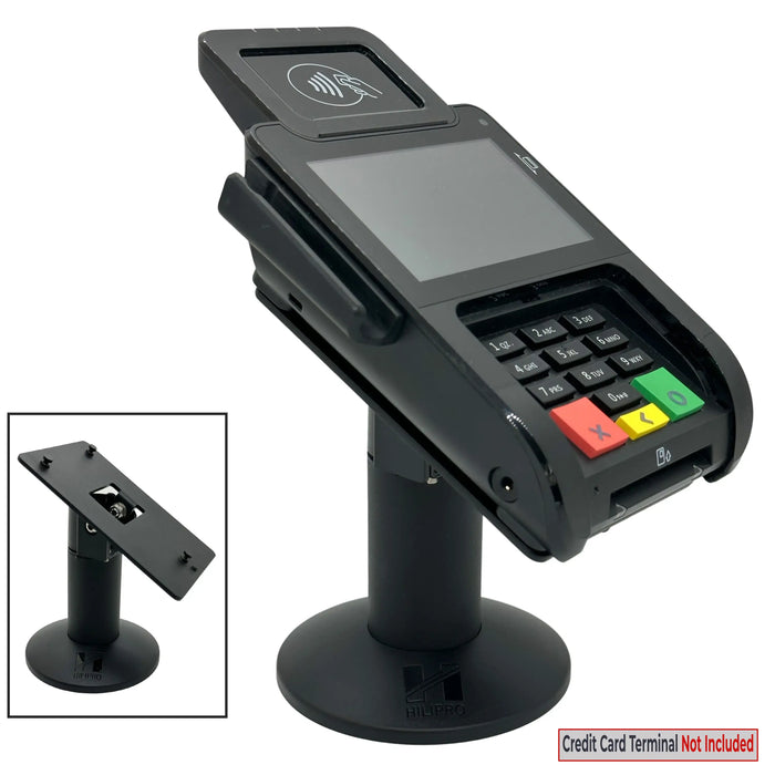 efficient checkout POS stand, quick checkout tools, Hilipro ergonomic checkout stand, professional checkout terminal mount, secure payment processing stand, flexible checkout POS solution, compact checkout card reader stand, tilt-and-swivel checkout mount