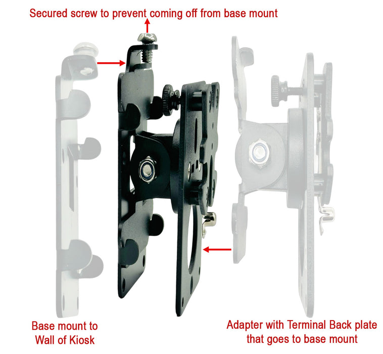 Hilipro POS kiosk flush mount for Ingenico lane 7000, lane 8000, lane 5000, lane 3000, lane 3600, Axium RX5000, Axium RX7000, Axium RX9000, Desk 1500 pin pad stands