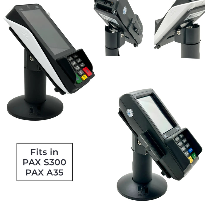 Hilipro Point of Sale Swivel Stand V1 for Pax S300 & Pax A35 – Sturdy Metal – 4.7" Tall – Complete Kit