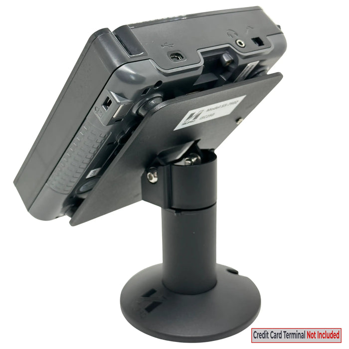 Hilipro ISC250 stand, Ingenico ISC250 terminal mount, heavy-duty POS stand, durable terminal stand, retail POS stand, flexible mounting options, adjustable tilt and swivel stand, Ingenico terminal support, secure POS terminal mount, cable management stand, interchangeable back plate POS stand, no-drill mounting solution, high-quality metal POS stand, retail checkout stand, robust terminal support, swivel and tilt POS mount, organized cable routing, space-saving POS stand, versatile terminal mounting options
