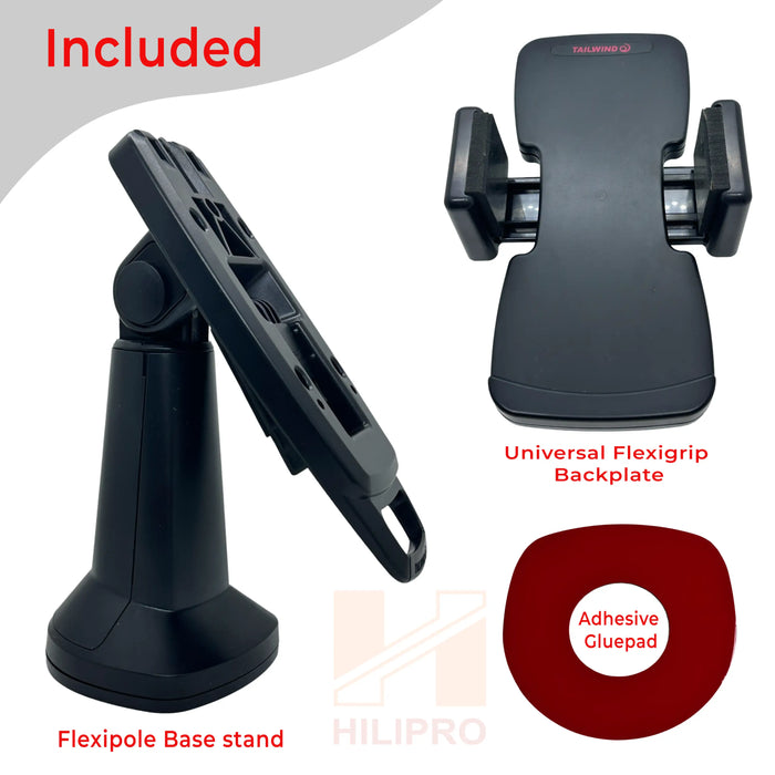 Universal Stand for Credit Card Terminals, Flexigrip, Tilts 140 Degree and Swivels 330 Degree
