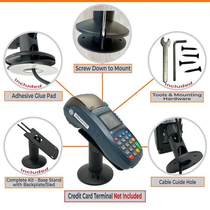 Hilipro Swivel Stand for PAX S80, durable POS stand, adjustable PAX S80 stand, swivel and tilt POS stand, PAX S80 terminal mount, 4.7-inch POS stand, complete POS stand kit, retail terminal stand, cable management POS stand, flexible POS mount, secure POS terminal holder, swivel tilt POS holder, PAX S80 installation kit, versatile POS stand, sturdy terminal mount, professional POS stand, space-saving terminal holder, ergonomic terminal positioning, PAX S80 swivel stand, Hilipro POS stand with back plate.