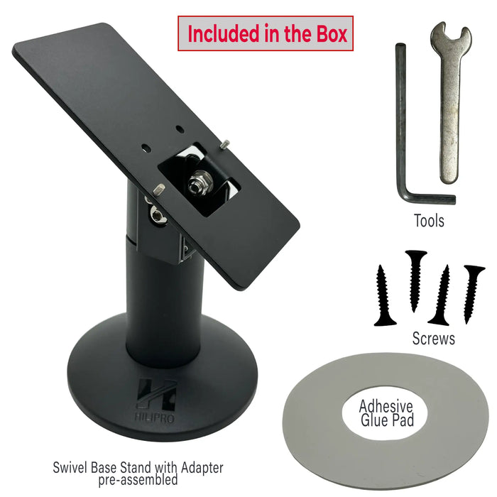 Hilipro V1 Swivel Stand for Verifone P200 & P400 - 360° Swivel & 50° Tilt - Complete POS Kit