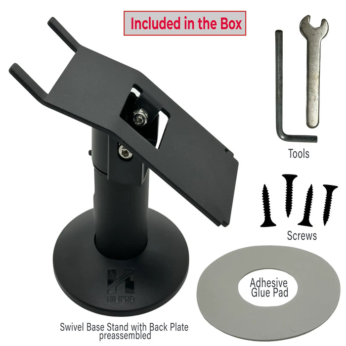 Hilipro swivel stand, Ingenico Desk3500 stand, Ingenico Desk5000 stand, POS terminal swivel mount, ergonomic Ingenico Desk3500 stand, secure Ingenico Desk5000 holder, Ingenico Desk terminal accessories, durable POS stand, Ingenico Desk5000 swivel stand, Ingenico Desk3500 tilt stand, heavy-duty POS stand for Ingenico, Ingenico Desk3500 ergonomic stand, Ingenico Desk5000 mounting stand, retail POS swivel stand, Ingenico Desk series stand.