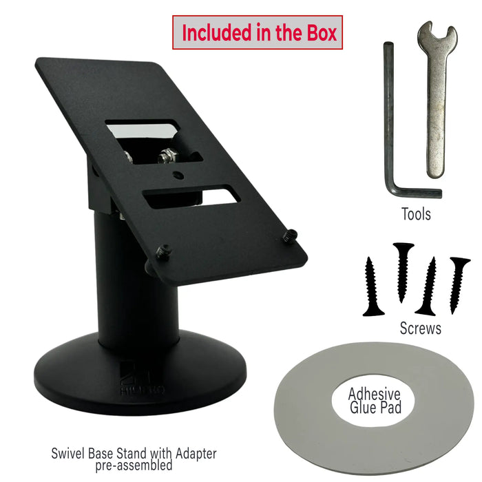 Hilipro Point of Sale Swivel Stand V1 for Pax S300 & Pax A35 – Sturdy Metal – 4.7" Tall – Complete Kit