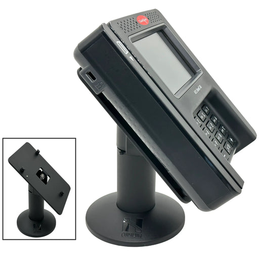 Hilipro ISC250 stand, Ingenico ISC250 terminal mount, heavy-duty POS stand, durable terminal stand, retail POS stand, flexible mounting options, adjustable tilt and swivel stand, Ingenico terminal support, secure POS terminal mount, cable management stand, interchangeable back plate POS stand, no-drill mounting solution, high-quality metal POS stand, retail checkout stand, robust terminal support, swivel and tilt POS mount, organized cable routing, space-saving POS stand, versatile terminal mounting options