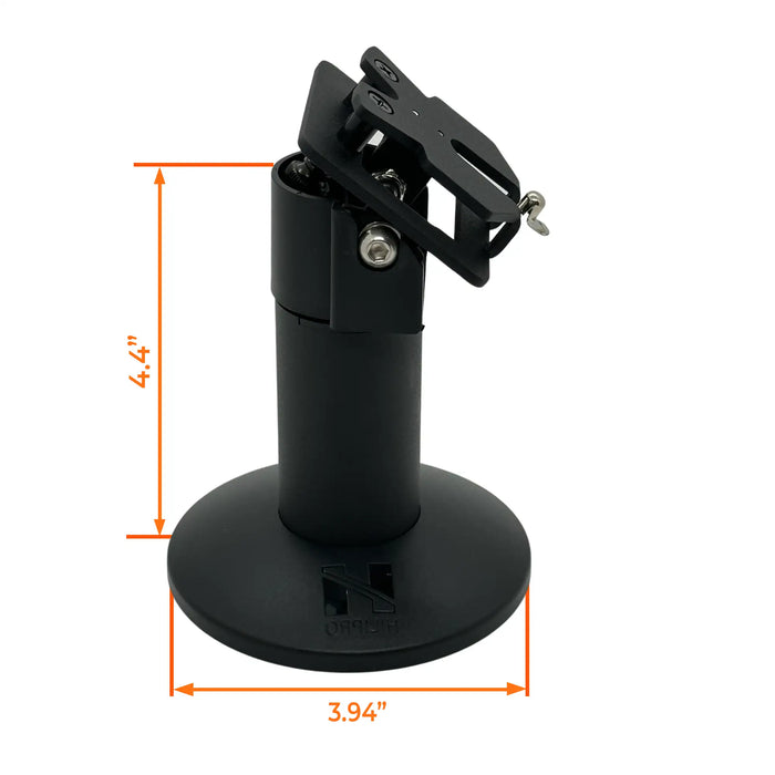 Hilipro swivel stand, Ingenico Desk/1500 Pinpad stand, POS terminal swivel mount, ergonomic POS stand, 330-degree swivel stand, 140-degree tilt POS stand, Ingenico terminal stand, adjustable POS stand, retail swivel stand, durable metal POS stand, cable management POS stand, 4.7-inch height POS stand, flexible POS terminal mount, complete POS stand kit, Hilipro terminal stand, adhesive glue pad for POS mount, swivel stand for Ingenico Desk terminal, bulk pricing POS accessories, retail checkout stand