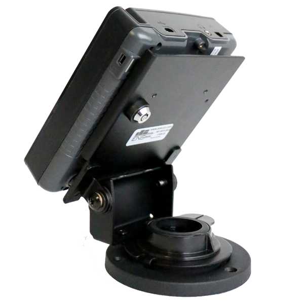 Compact Metal Stand for Ingenico iSC250 Metal Swivel Stand 0-180 and tilts 0-90 degree - Low Profile with Lock and Keys - HILIPRO.COM