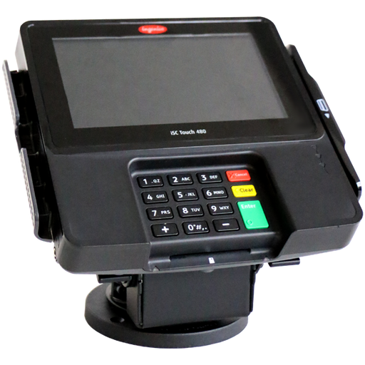 Compact Metal Stand for Ingenico ISC480 Metal Stand - Swivel 0-180 degree and tilts 0-90 degree - HILIPRO.COM