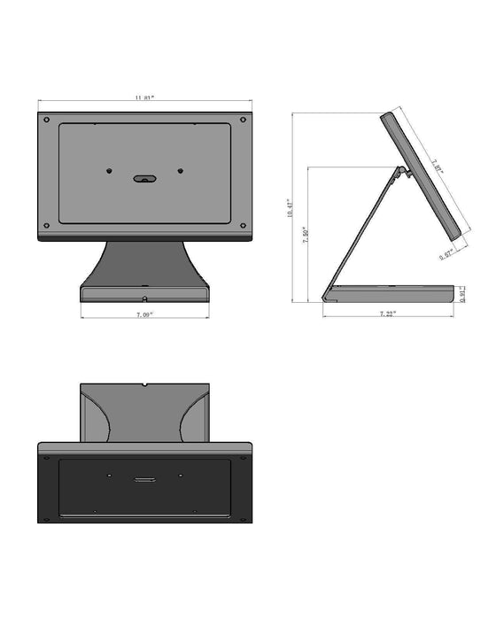 iPad POS Stand for 10.2" iPad Gen 7, 8 and 9 - Tilts 180 Degree