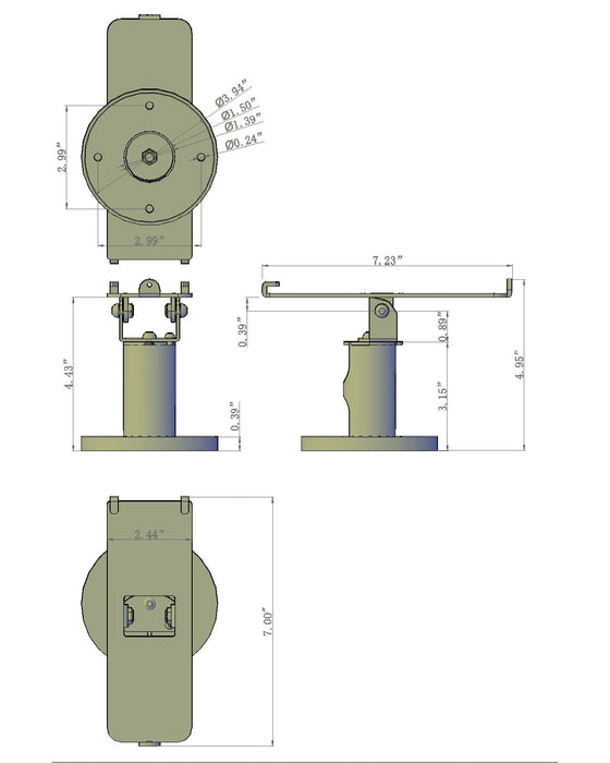 Swivel Stand for Verifone VX520 - Sturdy Metal - 4.7" Tall - Swivel and Tilts - Complete Kit